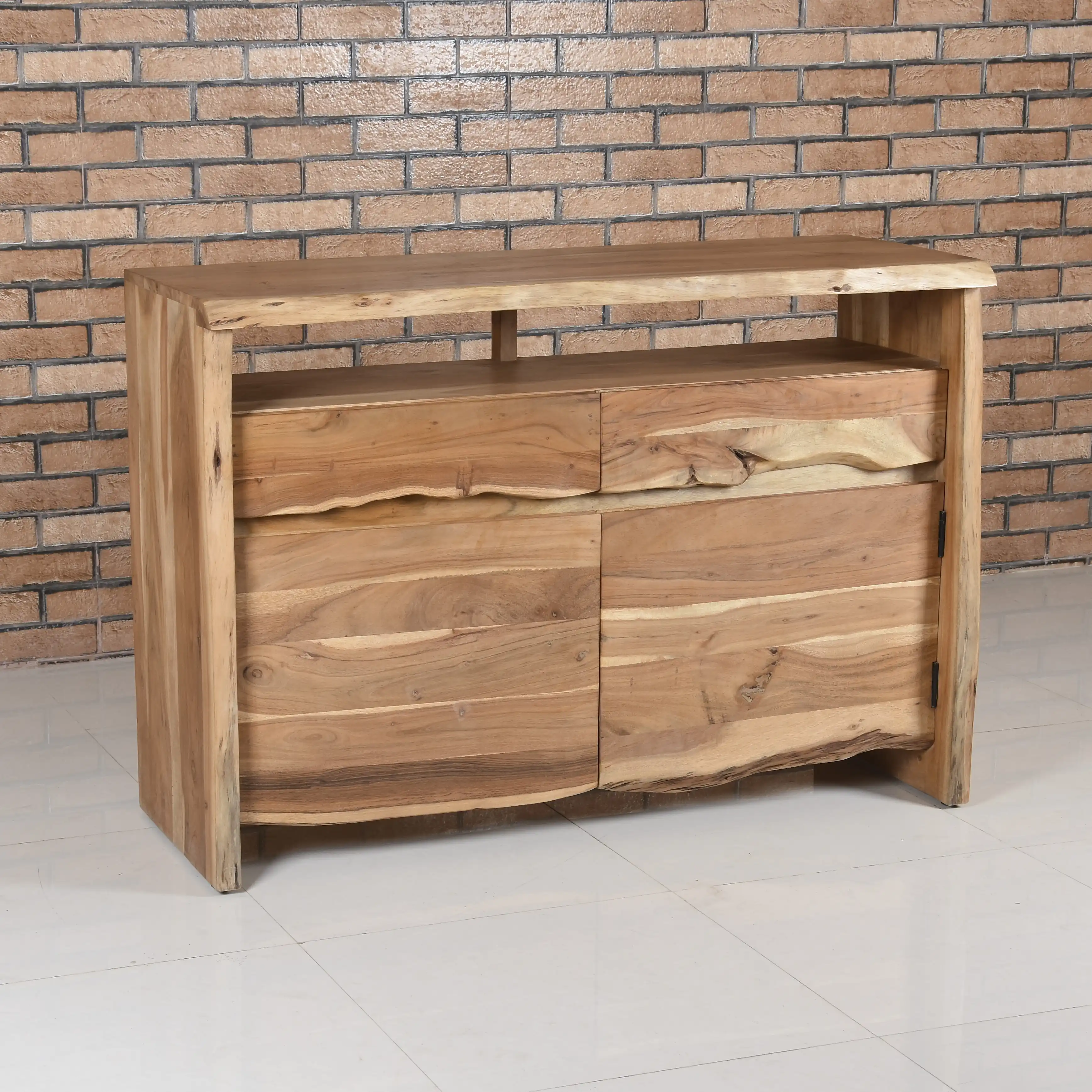 Wooden Live Edge Sideboard with 2 Drawers & 2 Doors - popular handicrafts